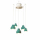 Lampada a sospensione con 5 diffusori in ceramica dal design moderno decò