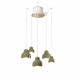 Lampada a sospensione con 5 diffusori in ceramica dal design moderno decò
