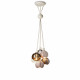Lampada a sospensione con 6 diffusori in vetro e ceramica dal design moderno