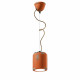 Lampada a sospensione con singolo diffusore in ceramica dal design industrial
