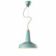Lampada a sospensione dal design industrial e con diffusore a cono in ceramica