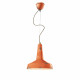 Lampada a sospensione dal design industrial e con diffusore a cono in ceramica