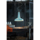Lampada a sospensione dal design industrial e con diffusore a cono in ceramica