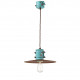Lampada a sospensione dal design industrial in ceramica con paralume in metallo