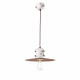Lampada a sospensione dal design industrial in ceramica con paralume in metallo