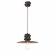 Lampada a sospensione dal design industrial in ceramica con paralume in metallo