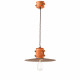 Lampada a sospensione dal design industrial in ceramica con paralume in metallo