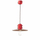 Lampada a sospensione dal design industrial in ceramica con paralume in metallo