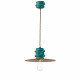 Lampada a sospensione dal design industrial in ceramica con paralume in metallo