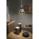Lampada a sospensione design rustico con diffusore in ceramica decorato a mano