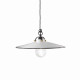 Lampada a sospensione grande in stile rustico in metallo e paralume in ceramica