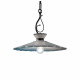 Lampada a sospensione grande rustica con paralume in ceramica decorata a mano