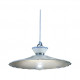 Lampada a sospensione grande rustica con paralume in ceramica decorato a mano