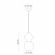 Lampada a sospensione in ceramica con singolo diffusore pendente in vetro
