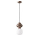 Lampada a sospensione in ceramica con singolo diffusore pendente in vetro