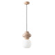 Lampada a sospensione in ceramica con singolo diffusore pendente in vetro
