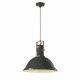 Lampada a sospensione in metallo in stile industrial con diffusore in ceramica