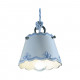 Lampada a sospensione piccola rustica con paralume in ceramica decorato a mano