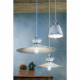 Lampada a sospensione piccola rustica con paralume in ceramica decorato a mano