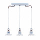 Lampada a sospensione rustica con 3 pendenti in ceramica decorati a mano