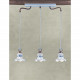 Lampada a sospensione rustica con 3 pendenti in ceramica decorati a mano