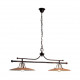 Lampada a sospensione rustica con doppio diffusore in ceramica dipinto a mano