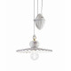 Lampada a sospensione rustica in ceramica decorata a mano con altezza regolabile
