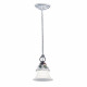 Lampada a sospensione rustica in ceramica decorata a mano e diffusore in vetro