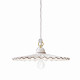 Lampada a sospensione rustica in metallo diffusore in ceramica decorato a mano