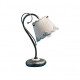 Lampada da comodino rustica in metallo con paralume in ceramica decorato a mano