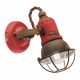 Lampada da parete dal design industrial con diffusore a griglia in ceramica