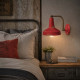 Lampada da parete in stile industrial in metallo con diffusore in ceramica