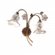 Lampada da parete rustica con doppio paralume in ceramica decorato a mano