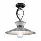Lampada da soffitto grande rustica con paralume in ceramica decorato a mano
