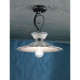 Lampada da soffitto grande rustica con paralume in ceramica decorato a mano