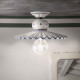 Lampada da soffitto media dallo stile rustico in ceramica decorata a mano