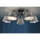 Lampada da soffitto rustica con cinque paralumi in ceramica decorati a mano