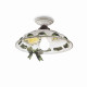 Lampada da soffitto rustica con diffusore in ceramica decorato a mano