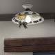 Lampada da soffitto rustica con diffusore in ceramica decorato a mano