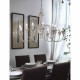 Lampadario con 12 luci rustico in metallo e dettagli in ceramica decorata a mano