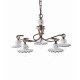 Lampadario dallo stile rustico con 5 diffusori in ceramica decorata a mano