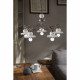 Lampadario dallo stile rustico con 5 diffusori in ceramica decorata a mano