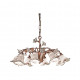 Lampadario rustico con otto diffusori in ceramica decorati a mano