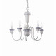 Lampadario rustico in metallo con 5 braccia in ceramica decorate a mano