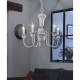 Lampadario rustico in metallo con 5 braccia in ceramica decorate a mano
