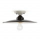 Plafoniera da soffitto grande industrial in metallo e paralume in ceramica