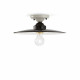Plafoniera da soffitto media industrial in metallo e paralume in ceramica