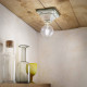 Plafoniera da soffitto quadrata dalle linee rustiche in ceramica decorata a mano