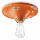 Plafoniera grande rotonda dal design industrial con diffusore in ceramica