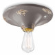 Plafoniera grande rotonda dal design industrial con diffusore in ceramica